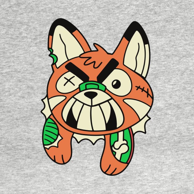 Cute Zombie Fox // Funny Halloween Animals by SLAG_Creative